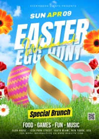 Easter Egg Hunt Flyer A6 template