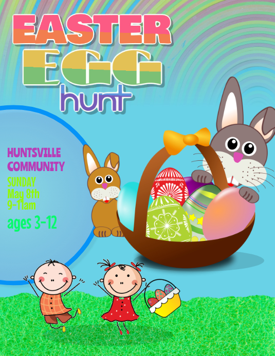 easter egg hunt flyer template postermywall egg hunt flyer