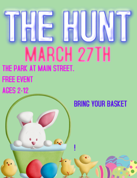 EASTER EGG HUNT Template PosterMyWall Easter egg hunt template postermywall