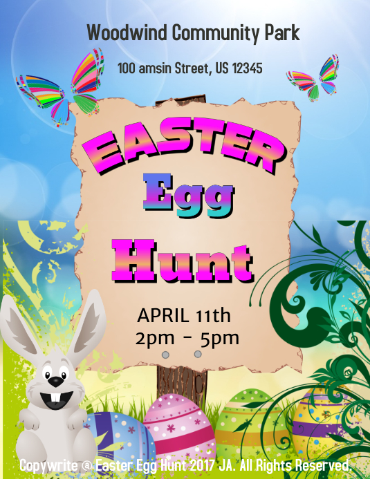 Free Printable Easter Egg Hunt Flyer Template Printable Word Searches