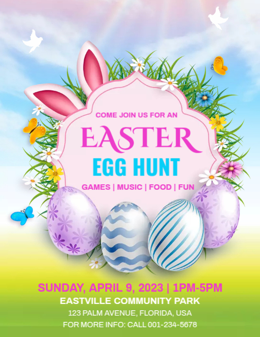 Easter Egg Hunt Flyer Template PosterMyWall Easter egg hunt flyer template postermywall