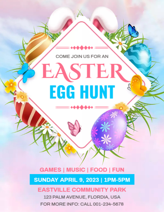 Easter Egg Hunt Flyer Template PosterMyWall Easter Egg Hunt Flyer Template PosterMyWall