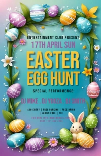 Easter Egg Hunt Half Page Wide template