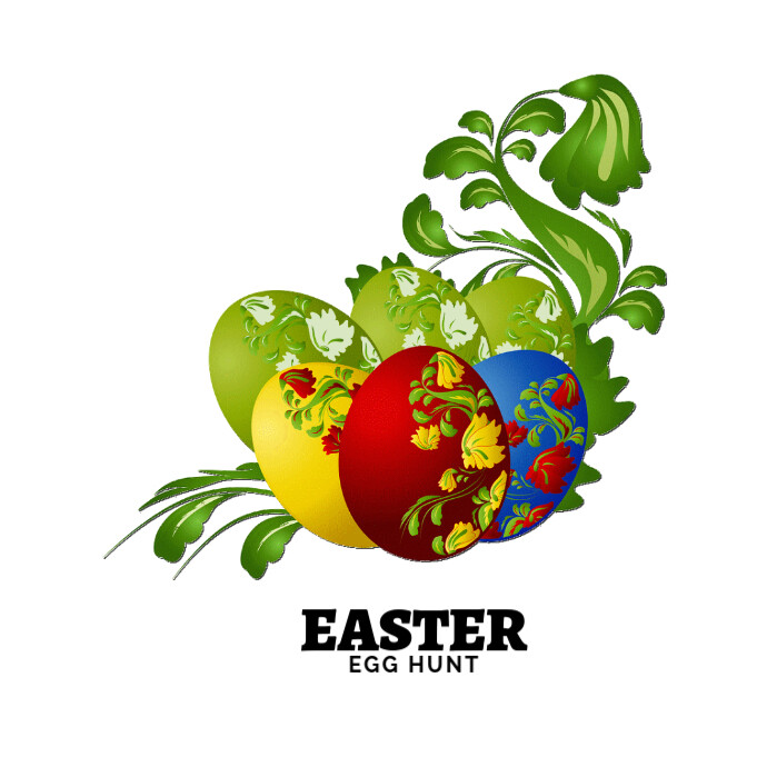 Easter egg hunt illustration Logo template