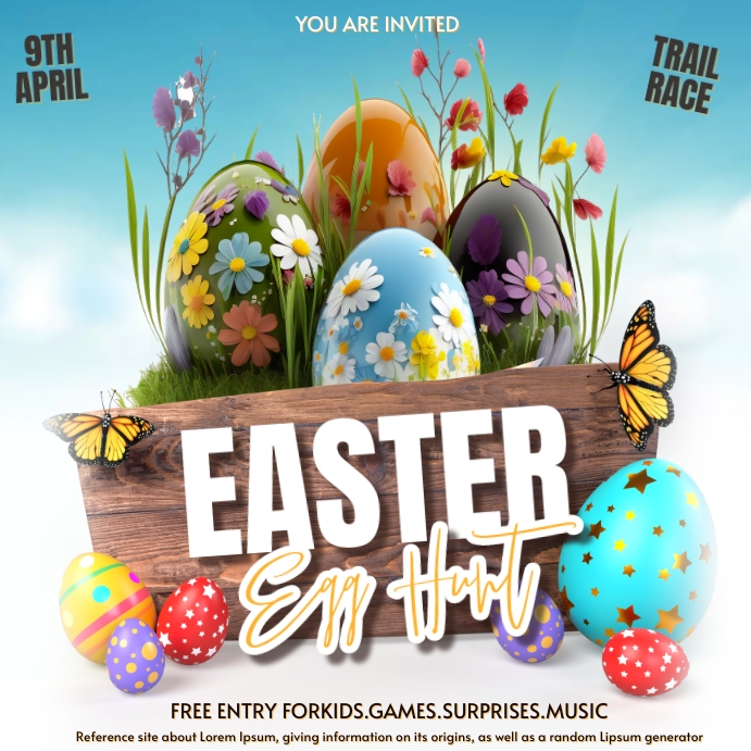 easter egg hunt instagram post Template | PosterMyWall