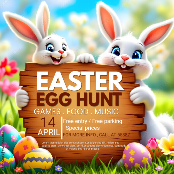 Easter Egg Hunt Instagram Post Wpis na Instagrama template