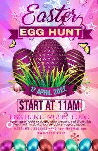 EASTER  EGG HUNT PARTY Half Page Wide template