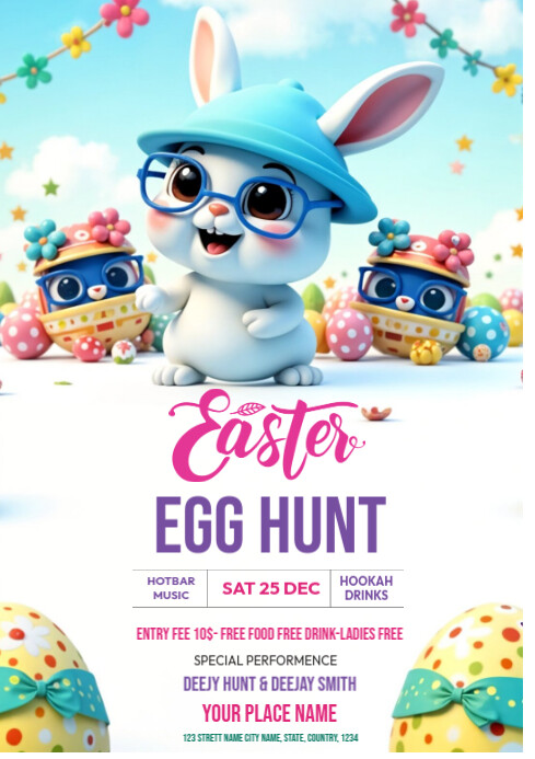 easter egg hunt party Template | PosterMyWall