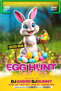 Easter Egg hunt party Banner 4' × 6' template