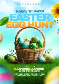 Easter Egg hunt party A6 template