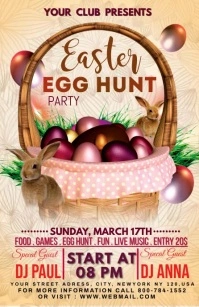 EASTER  EGG HUNT PARTY Half Page Wide template
