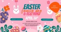 easter egg hunt party facebook post design template,