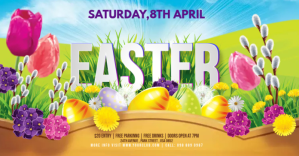 Easter Egg Hunt Party Flyer Facebook 共享图片 template