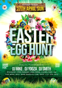 Easter Egg Hunt Party Flyer A3 template