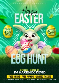 Easter Egg Hunt Party Flyer A2 template