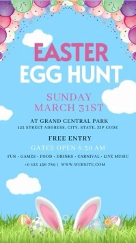 Easter Egg Hunt Party Flyer Template Instagram Story