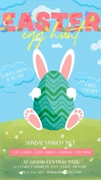 Easter Egg Hunt Party Flyer Template Historia de Instagram