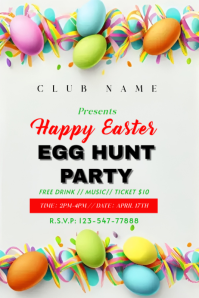 Easter Egg Hunt Party Poster template