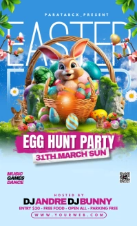 Easter Egg Hunt Party Poster US Legal template