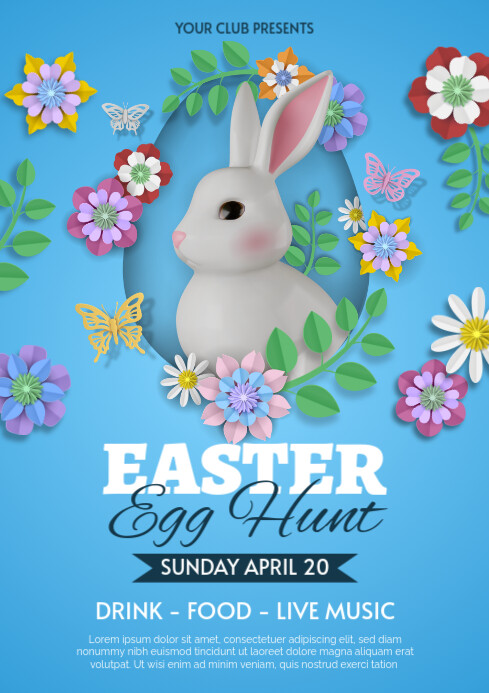 Copy of easter egg hunt template with paper flowers and porcelain cute ...