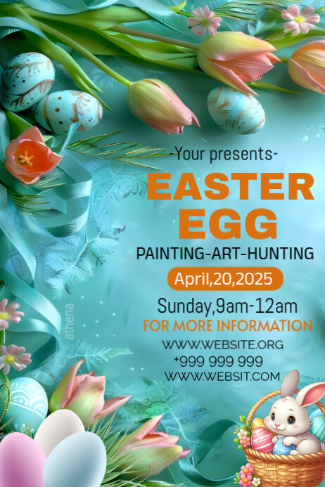 EASTER EGG HUNTING Cartaz template