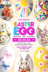 Blanc Easter Egg Painting Event Plakat Template