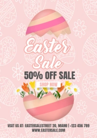 Easter egg sale shop flyer template A5