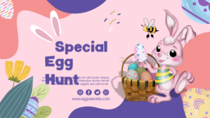 Easter Egg Special Vidéo de couverture Facebook (16:9) template