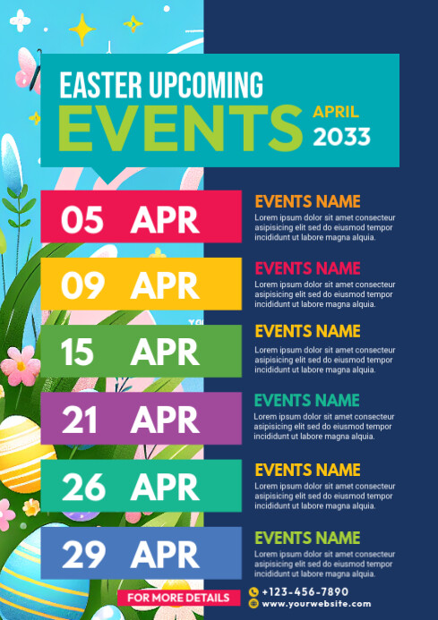 Easter Weekend Programme Design Copy of Easter event schedule template | PosterMyWall