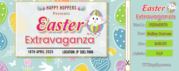 Easter Event Ticket With Stub Banner da Twitch template
