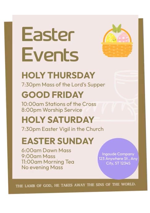 Easter Events Schedule Template | PosterMyWall