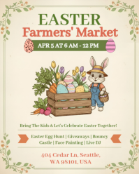 Easter Farmers Market Flyer Template – Spring Community Event Poster Instagram Portrait
