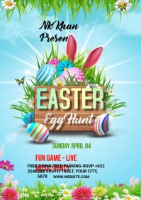 Easter Flyer Template Design A4