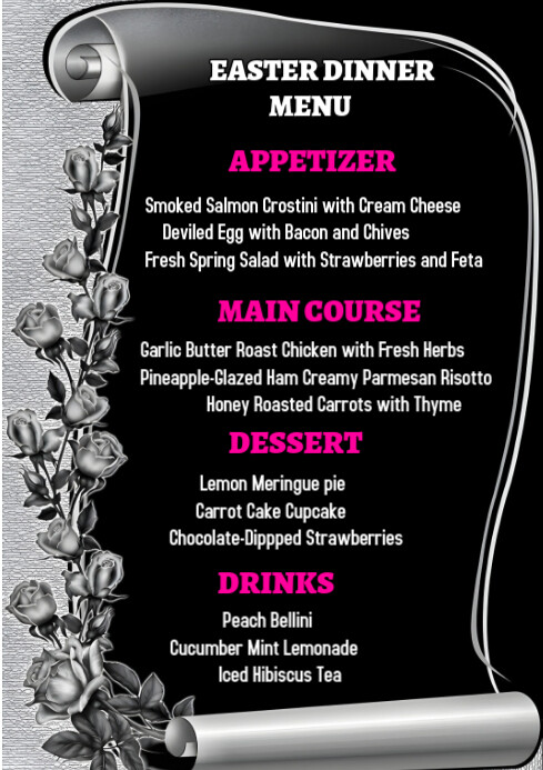 Easter food menu Template | PosterMyWall