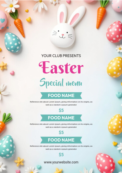 Easter Food Menu Template | PosterMyWall