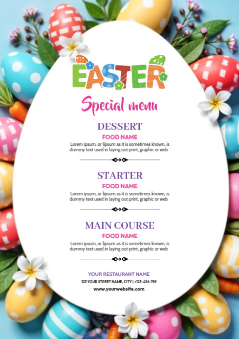 Easter Food menu Template | PosterMyWall