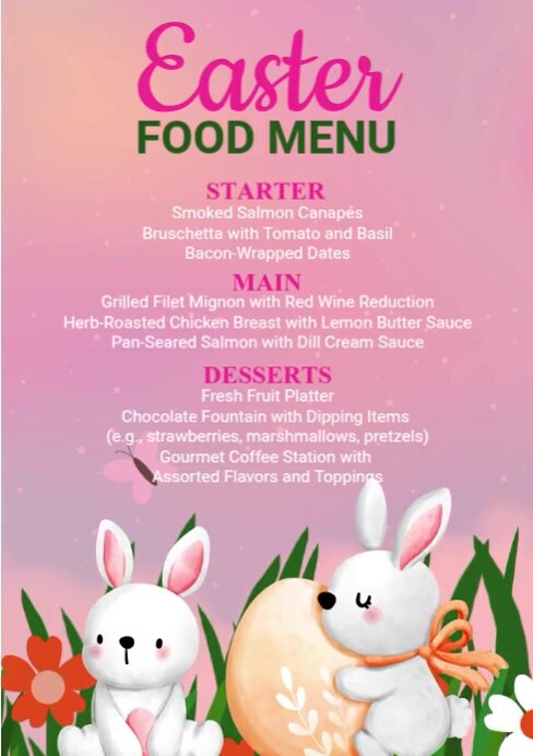 Easter Food Menu Template | PosterMyWall