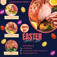 easter food restaurant special menu poster Сообщение Instagram template