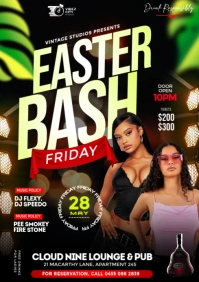 Easter Friday Bash Night Club Party Event Flyer A4 template
