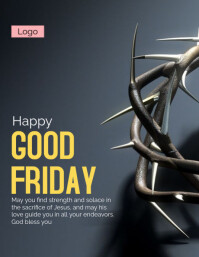 黑色 Easter Friday design Flyer Template