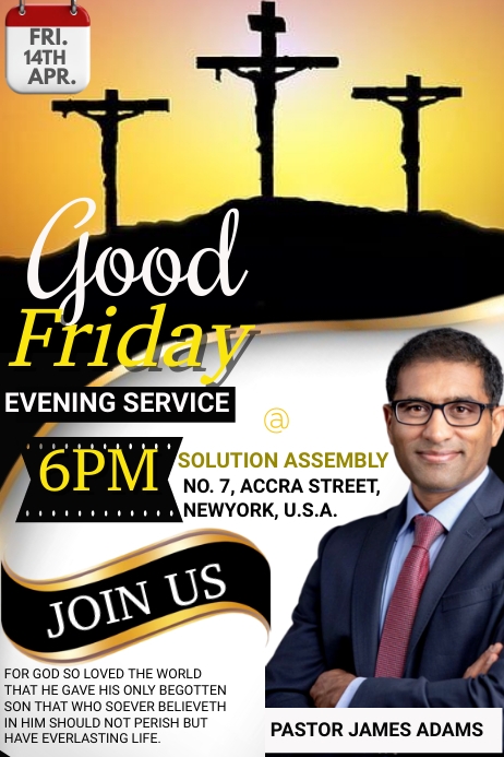 Plantilla de Easter Friday service | PosterMyWall