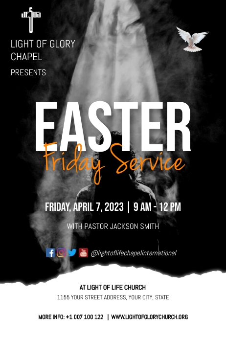 Plantilla de Del Volante Del Servicio Del Viernes de Pascua | PosterMyWall
