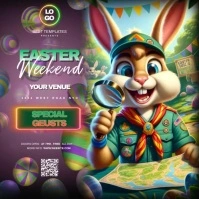 easter fun fair advert สี่เหลี่ยมจัตุรัส (1:1) template