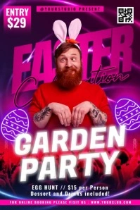 Easter Garden Party Poster template