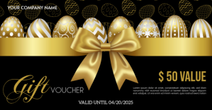 Black Gift Voucher Facebook Shared Image Template