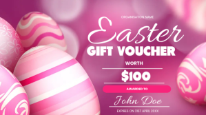 粉色 Easter Gift Voucher Digital Display Template