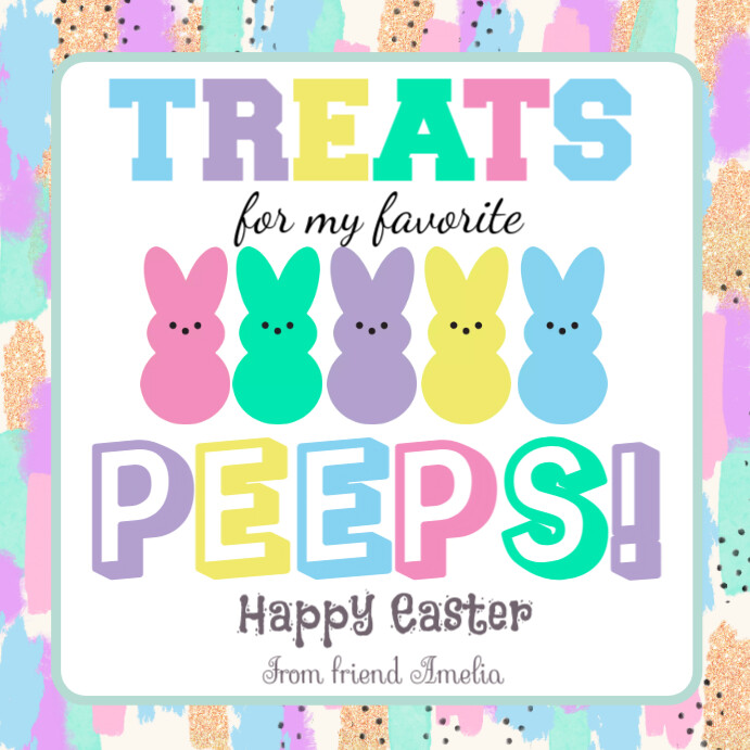 Easter Gift Tags Printable, Easter Gift Tags For Friends Editable Instagram-opslag template