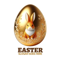 Easter Golden Egg Logo template