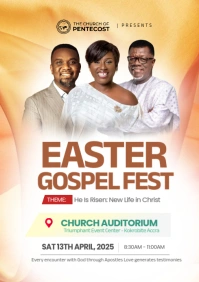 Easter Gospel Festival Poster Design A4 template