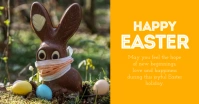 Easter greeting card Corona Covid19 Bunny ภาพที่แชร์บน Facebook template